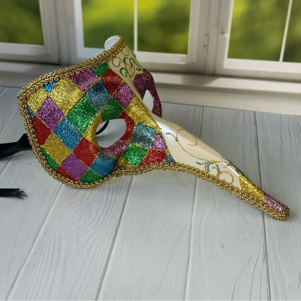Venetian Mardi Gras Masquerade Long Nose Beak Mask